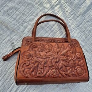 Vintage Tooled Leather Handbag